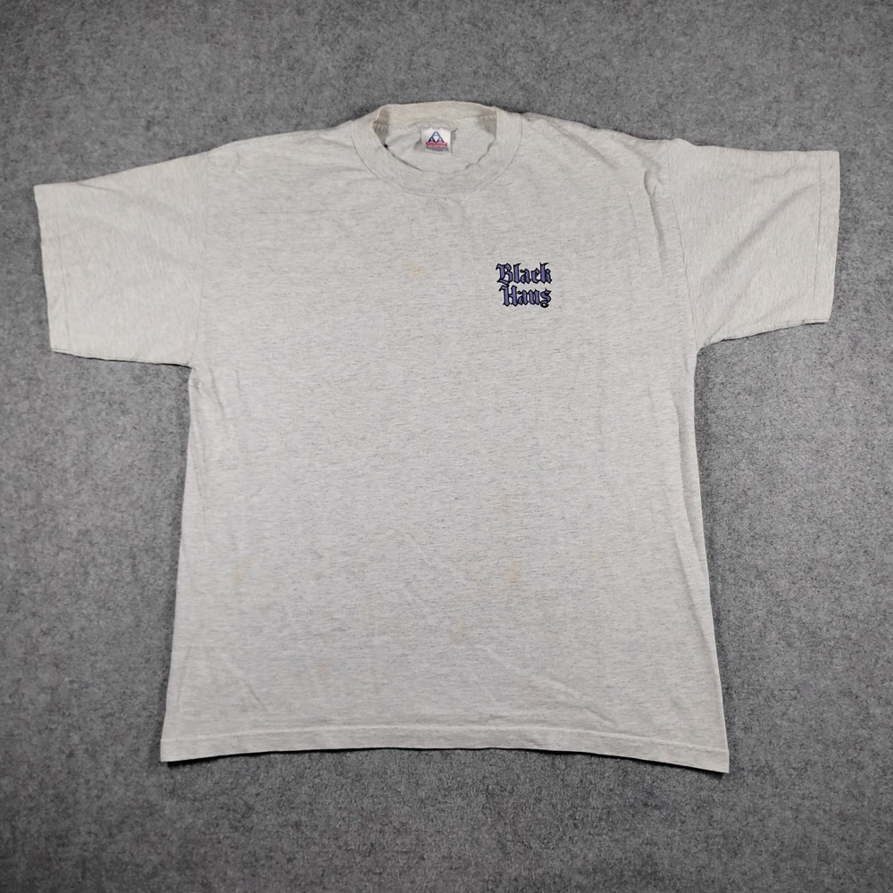 Vintage Black Haus Blackberry Schnapps T-Shirt Mens XL Gray Graphic Bear Warrior